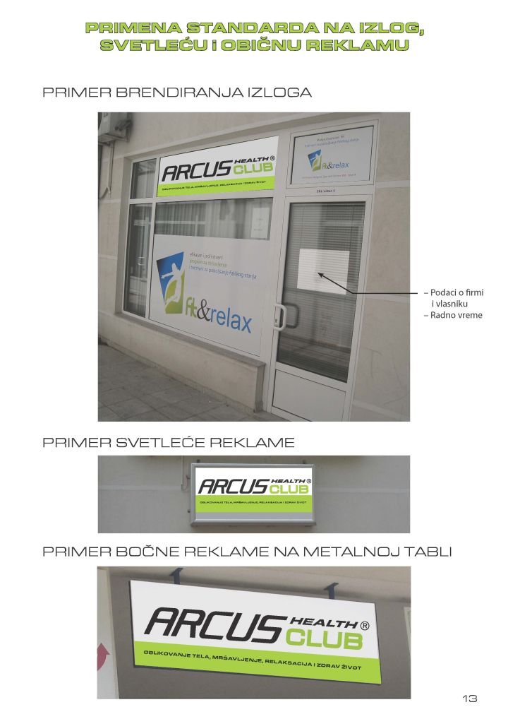 Primena standarda na izlog